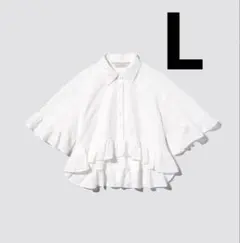 【美品】 ペプラムシャツ(5分袖) by rokh GU オリーブ Lサイズ