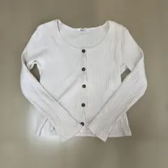 INGNI オフホワイト リブ編み 長袖ニット