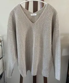 ユナイテッドアローズ　ベージュ　ケーブルニット　Ｍ