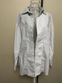 GU ストライプ柄 長袖シャツ ゆったりサイズ