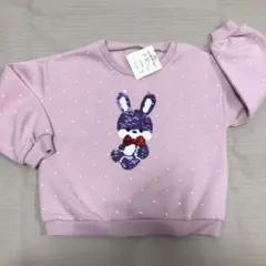 110cm 裏起毛女の子リバーシブルスパンコールトレーナー　新品