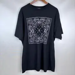 BLUE STRIVE バンダナ柄 ペイズリー Tシャツ ブラック ストリート