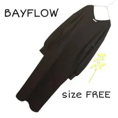 【美品】BAYFLOW⭐︎ブラックポンチワンピース／着痩せシルエット・大人シンプル