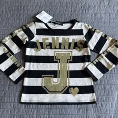 新品JENNI ダメージラメロゴプリボーダー長袖TシャツロンT130