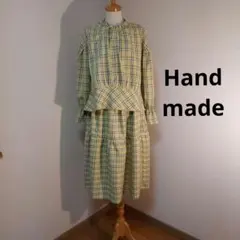 手作り イエロー チェック セットアップ(新作)