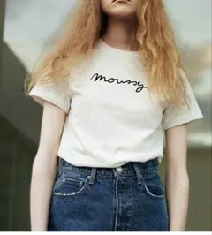 moussy cursivemoussyTシャツ ホワイト　サイズフリー