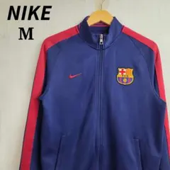 NIKE　トラックジャケット　M　ネイビー　バルセロナ　刺繍ロゴ