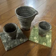 a*6様 陶器 片口酒器とお猪口セット