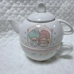 サンリオ　キキララ　リトルツインスターズ　ティーポット 　ローズ　平成レトロ キキララ 平成レトロ 2002年 リトルツインスターズ ティーポット
