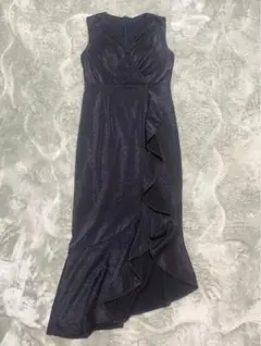 Jewels アシンメトリーマーメイドスカートラメミディアムドレス