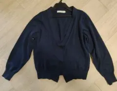 【未使用】ネイビー薄手Vネックカーディガン　Samansa Mos2　blue
