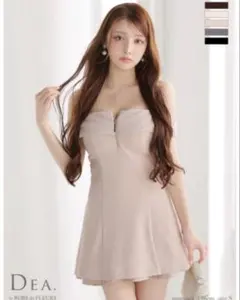Robe de Fleurs バストジップオフショルセットアップフレアミニドレス