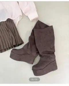 MAJESTICLEGON ブーツカバーセット 厚底ブーツ／ブラウン／Mサイズ