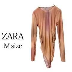 ZARA ザラ　シアー ボディスーツ 長袖 タイダイ調 Mサイズ