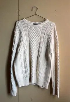 編み込みニット セーター　rageblue アイボリー（ホワイト）系