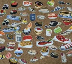 ★年末年始も寿司食べたい！ごちそうちょうだいにゃぁ★50枚★ハンドメイド布シール
