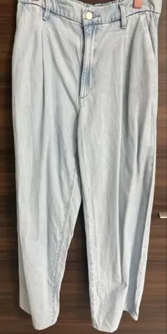 ユニクロ　ドレープデニムタックパンツ　468848 ブルー　S