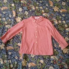 familiar 110 長袖シャツ 赤 チェック柄