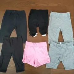 女の子向けの夏物ズボン 80 90 95cm 6点セット