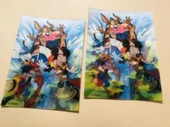 ディズニー　３Ｄ　ポストカード　２枚セット