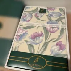 レイクウッドポロクラブ　アンジェリーナ　綿毛布　チューリップ柄　新品