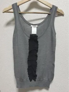 美品　Chloe クロエ　ノースリーブ　ニット　グレーのサムネイル