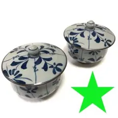 蓋付茶器　花　2点セット