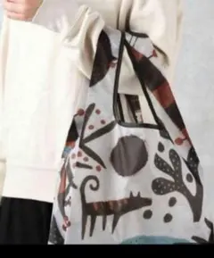 KALDI カルディ エコバッグ いきものがたり グレー ノベルティ