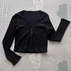 【スチェッソ】ブラック Vネック 長袖ボレロ