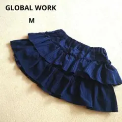 GLOBAL WORK ✢ ショートフリルスカートパンツ ネイビー 紺 Mサイズ