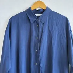 超美品　✨　UNIQLO ユニクロ　ネイビー シャツワンピース 長袖