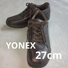 美品 YONEX ブラウン ウォーキングシューズ 幅広 3E ゆったり