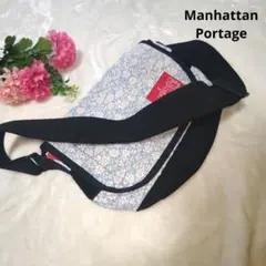 【人気☆Manhattan Portage】黒　花柄　ショルダーバッグ　オシャレ