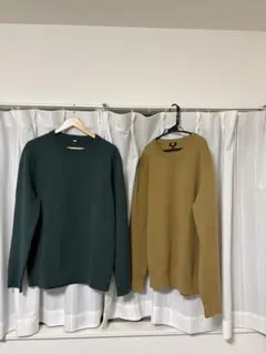 ユニクロ　ウォッシャブルミラノリブクルーネックセーター　２色セット