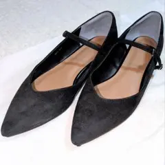 GREEN LABEL RELAXING フラット パンプス 黒 24cmのサムネイル