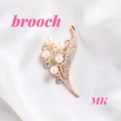 ブローチ ピンクゴールド パール ストーン 入園 入学 結婚式 セレモニー