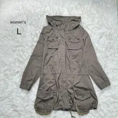 ミリタリーモッズコート アウター レディースL 秋冬 大きめ ゆったり