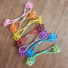 カラフル花デザインヘアゴム7個セット