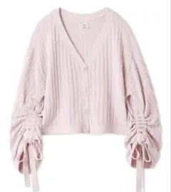 【ジェラピケ】【新品】クロップドリブカーディガン　ピンク