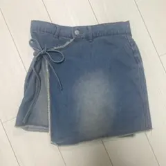SHEIN デニム　スカート　y2k リボン　紐付き　可愛い　おしゃれ