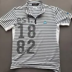 美品・lecoqsportif・GOLF・ストライプ・ 半袖ポロシャツ ・M