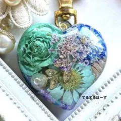 No.358オルゴナイト bigハート　アクアマリン・オパール