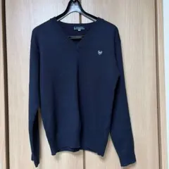 オリーブデオリーブ ネイビー スクールVネックセーター Mサイズ