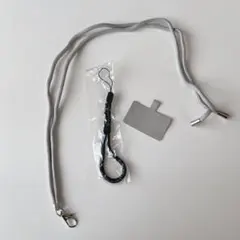 ★スマホストラップ ネックストラップ 首掛けストラップ 全機種対応 グレー