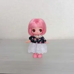 ぷちリカちゃん 紫の花柄ドレスワンピース アウトフィット服 - メルカリ
