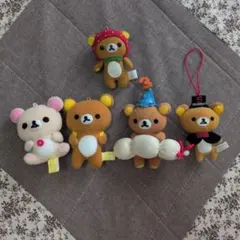 リラックマ ぬいぐるみ・マスコット 5体セット