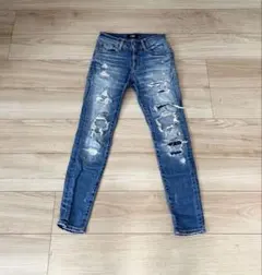 AZUL BY MOUSSYメンズ スキニー ダメージジーンズ XS