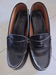 中古　HARUTA天然皮革ローファー23EE　ブラック