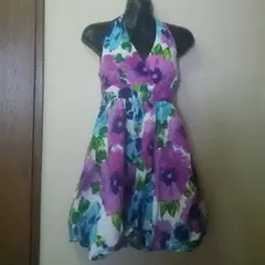 未使用★フォーエバー21★花柄ホルダーミニワンピ／M