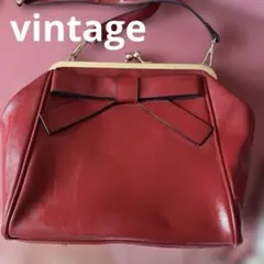 今日だけ限定値下げ[vintage] がま口　リボン　ショルダーバッグ昭和レトロのサムネイル